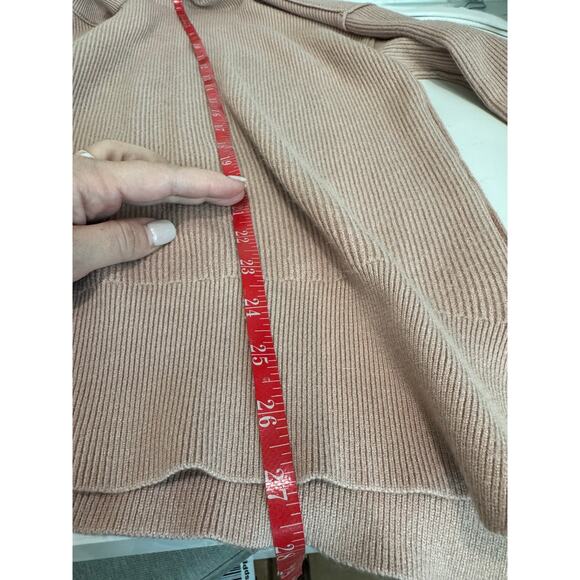 Heavy Knit Sweater Taupe Size Large Bubble Sleeve Women's Fall - Picture 6 of 8